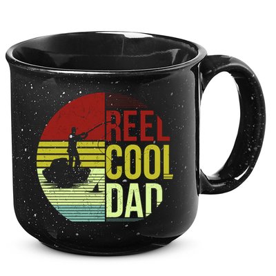 Reel Cool Dad Funny Fishing Fish 15oz Campfire Ceramic Mug