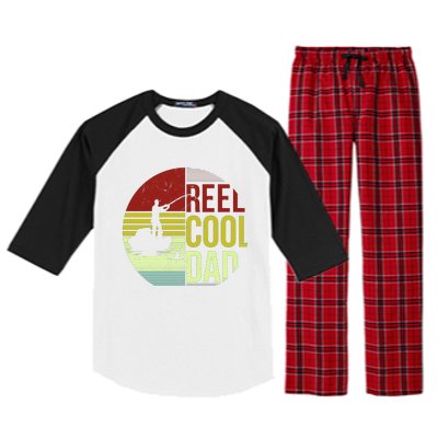 Reel Cool Dad Funny Fishing Fish Raglan Sleeve Pajama Set