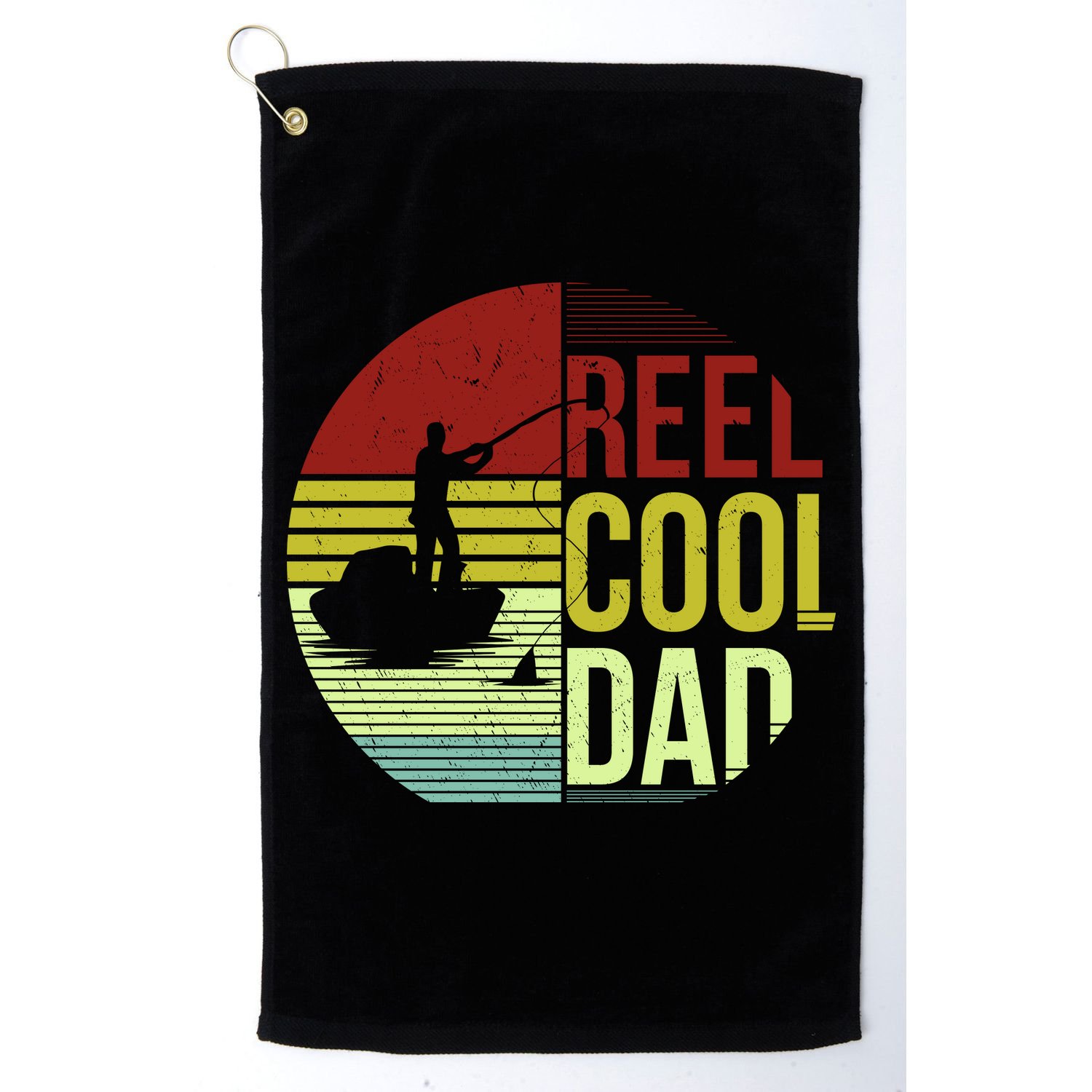 Reel Cool Dad Funny Fishing Fish Golf Towel