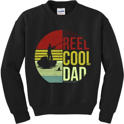 Reel Cool Dad Funny Fishing Fish Kids Sweatshirt