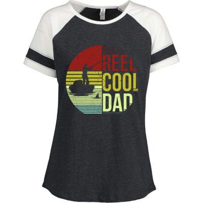 Reel Cool Dad Funny Fishing Fish Enza Ladies Jersey Colorblock Tee