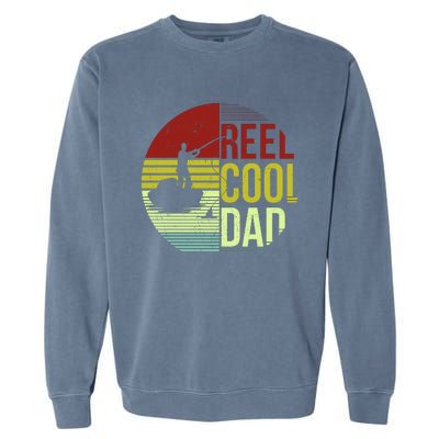 Reel Cool Dad Funny Fishing Fish Garment-Dyed Sweatshirt