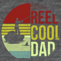 Reel Cool Dad Funny Fishing Fish 7 Panel Mesh Trucker Snapback Hat
