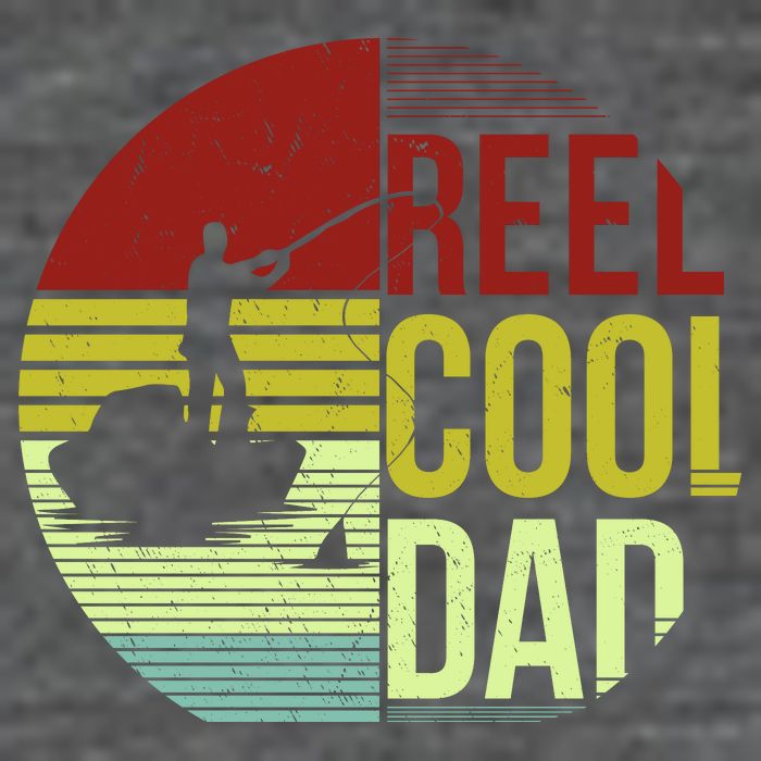 Reel Cool Dad Funny Fishing Fish 7 Panel Mesh Trucker Snapback Hat