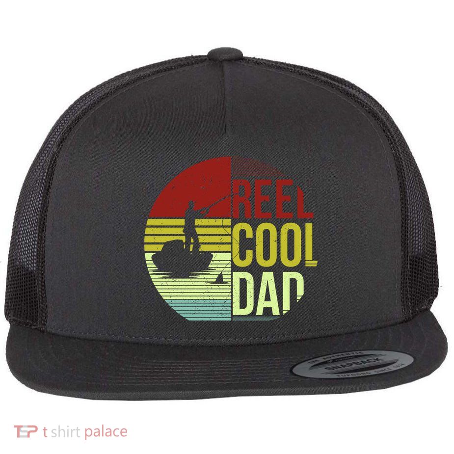 Reel Cool Dad Funny Fishing Fish Flatbill Hat