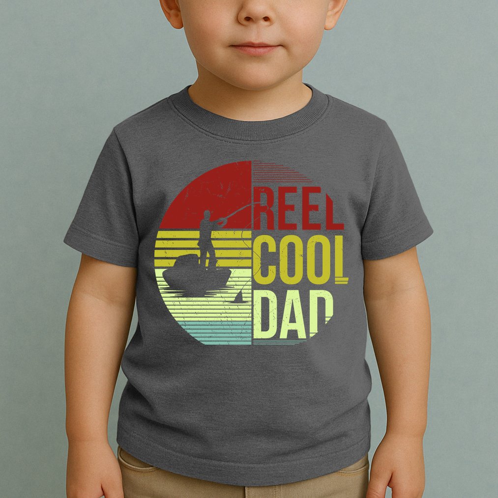 Reel Cool Dad Funny Fishing Fish Toddler T-Shirt