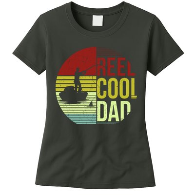 Reel Cool Dad Funny Fishing Fish Womens T-Shirt