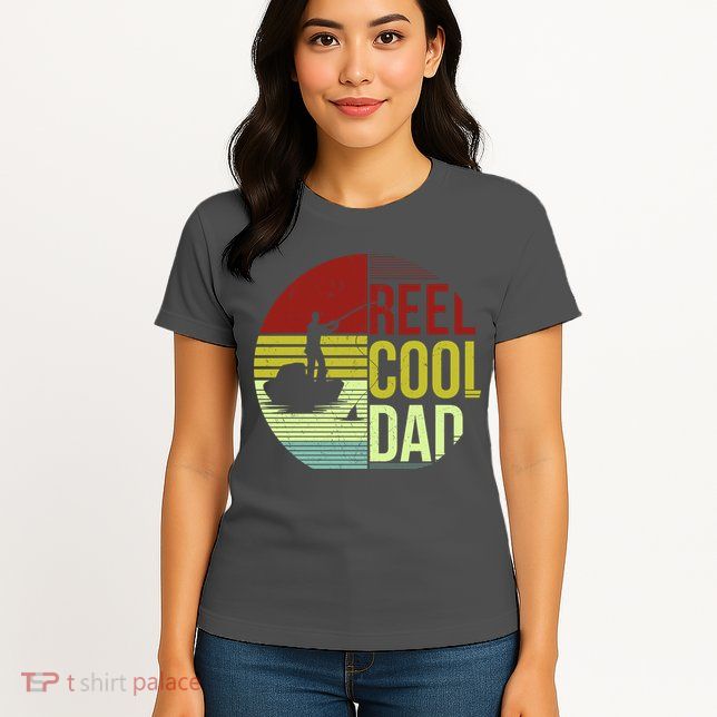 Reel Cool Dad Funny Fishing Fish Womens T-Shirt