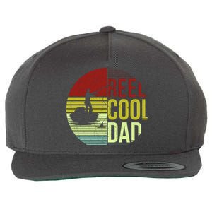 Reel Cool Dad Funny Fishing Fish Wool Snapback Cap