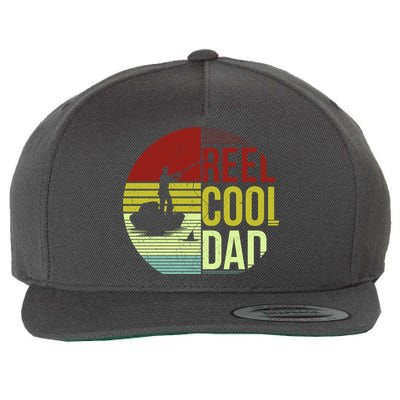 Reel Cool Dad Funny Fishing Fish Wool Snapback Cap