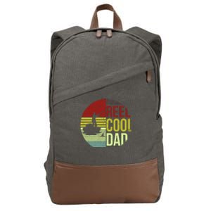 Reel Cool Dad Funny Fishing Fish Cotton Canvas Backpack