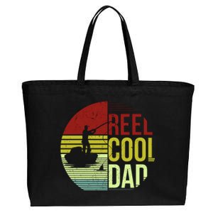 Reel Cool Dad Funny Fishing Fish Cotton Canvas Jumbo Tote