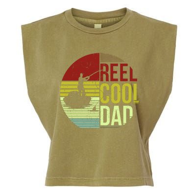 Reel Cool Dad Funny Fishing Fish Garment-Dyed Women's Muscle Tee