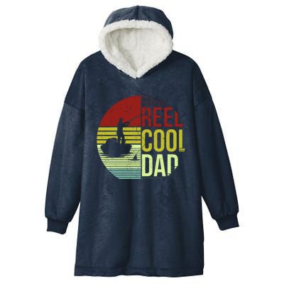 Reel Cool Dad Funny Fishing Fish Hooded Wearable Blanket