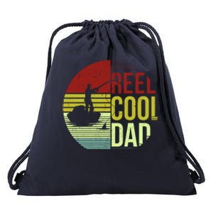 Reel Cool Dad Funny Fishing Fish Drawstring Bag