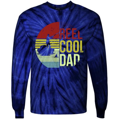 Reel Cool Dad Funny Fishing Fish Tie-Dye Long Sleeve Shirt