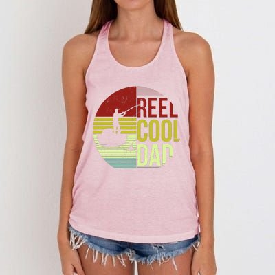 Reel Cool Dad Funny Fishing Fish Women's Knotted Racerback Tank