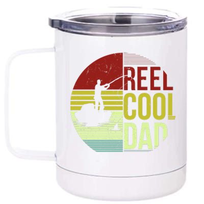 Reel Cool Dad Funny Fishing Fish 12 oz Stainless Steel Tumbler Cup