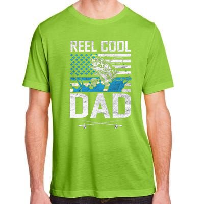 Reel Cool Dad American Flag Fishing Birthday Gift Adult ChromaSoft Performance T-Shirt