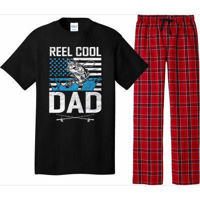 Reel Cool Dad American Flag Fishing Birthday Gift Pajama Set