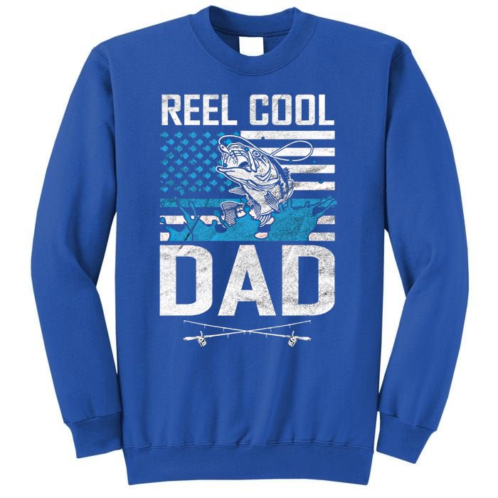 Reel Cool Dad American Flag Fishing Birthday Gift Sweatshirt