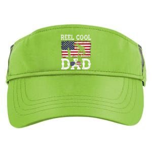 Reel Cool Dad Funny 4th Of July American Flag Fishing Dad Gift Adult Drive Performance Visor