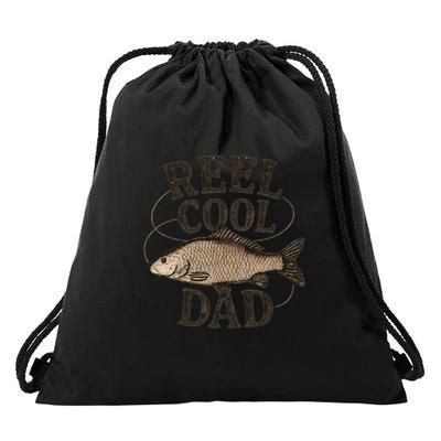 Reel Cool Dad - Perfect Gift for Father's Day Drawstring Bag