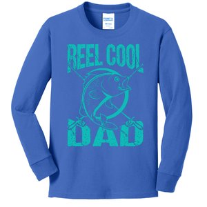 Reel Cool Dad Fathers Day Daddy Fishing Dad Gift Kids Long Sleeve Shirt