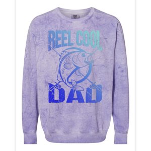 Reel Cool Dad Fathers Day Daddy Fishing Dad Gift Colorblast Crewneck Sweatshirt