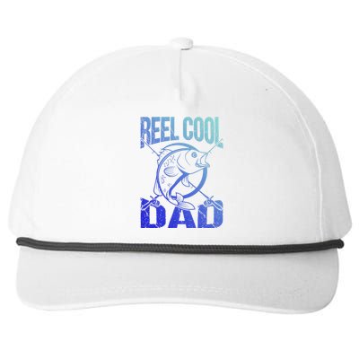 Reel Cool Dad Fathers Day Daddy Fishing Dad Gift Snapback Five-Panel Rope Hat