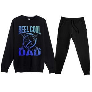 Reel Cool Dad Fathers Day Daddy Fishing Dad Gift Premium Crewneck Sweatsuit Set