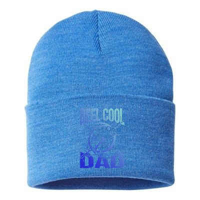 Reel Cool Dad Fathers Day Daddy Fishing Dad Gift Sustainable Knit Beanie