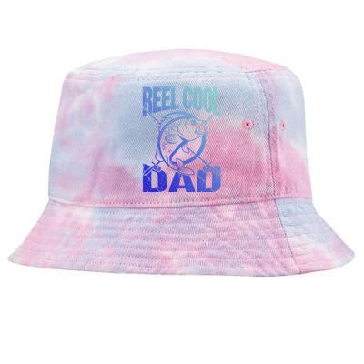 Reel Cool Dad Fathers Day Daddy Fishing Dad Gift Tie-Dyed Bucket Hat