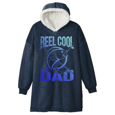 Reel Cool Dad Fathers Day Daddy Fishing Dad Gift Hooded Wearable Blanket