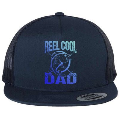 Reel Cool Dad Fathers Day Daddy Fishing Dad Gift Flat Bill Trucker Hat