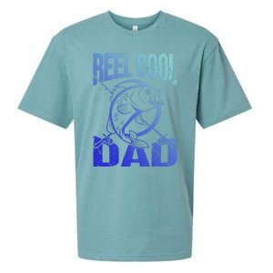 Reel Cool Dad Fathers Day Daddy Fishing Dad Gift Sueded Cloud Jersey T-Shirt