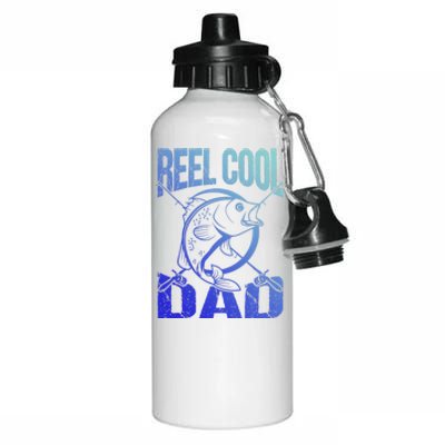 Reel Cool Dad Fathers Day Daddy Fishing Dad Gift Aluminum Water Bottle