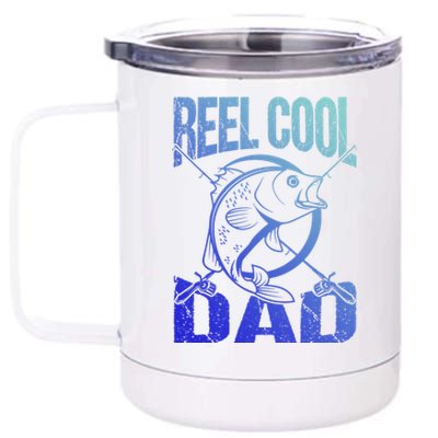 Reel Cool Dad Fathers Day Daddy Fishing Dad Gift 12 oz Stainless Steel Tumbler Cup