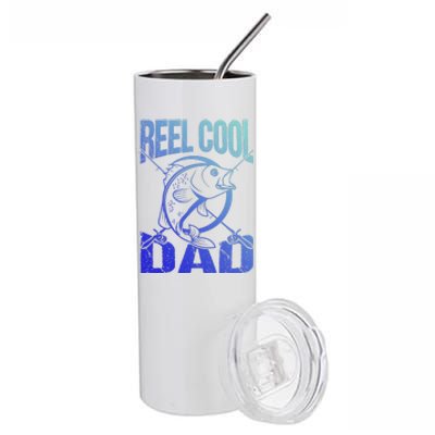 Reel Cool Dad Fathers Day Daddy Fishing Dad Gift Stainless Steel Tumbler