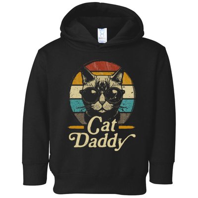 Retro Cat Daddy 80s 90S Style Cat Sunglasses vintage Toddler Hoodie