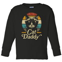 Retro Cat Daddy 80s 90S Style Cat Sunglasses vintage Toddler Long Sleeve Shirt