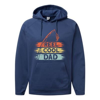 Reel Cool Dad Fathers Day Gift Performance Fleece Hoodie