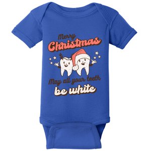 Retro Christmas Dentist Teeth Squad Funny Santa Claus Xmas Great Gift Baby Bodysuit