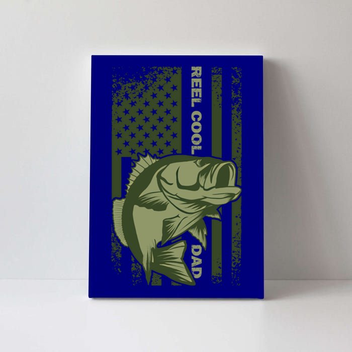 Reel Cool Dad Fish And American Flag S Fishing Gift Canvas