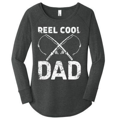 Reel Cool Dad Fisherman Daddy Father's Day Fishing Women's Perfect Tri Tunic Long Sleeve Shirt