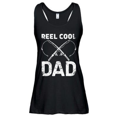 Reel Cool Dad Fisherman Daddy Father's Day Fishing Ladies Essential Flowy Tank