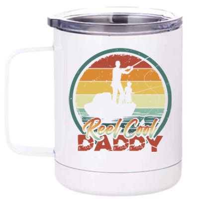 Reel Cool Daddy Gift Cool Retro Vintage Fishing Family Meaningful Gift 12 oz Stainless Steel Tumbler Cup