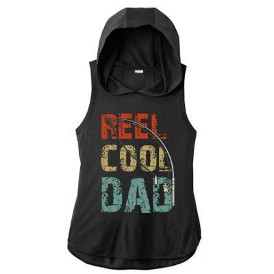 Reel Cool Dad Funny Fishing Fathers Day Fisherman Daddy Ladies PosiCharge Tri-Blend Wicking Draft Hoodie Tank