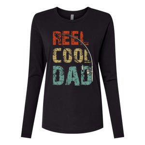 Reel Cool Dad Funny Fishing Fathers Day Fisherman Daddy Womens Cotton Relaxed Long Sleeve T-Shirt