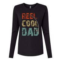 Reel Cool Dad Funny Fishing Fathers Day Fisherman Daddy Womens Cotton Relaxed Long Sleeve T-Shirt